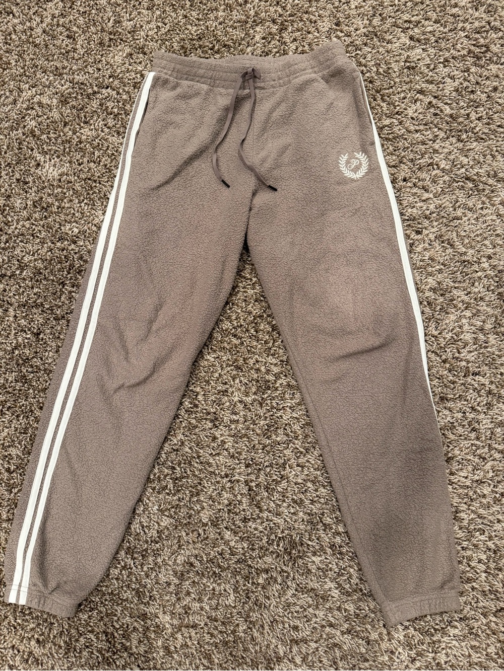 PINK Victoria's Secret Taupe Joggers with Stripes